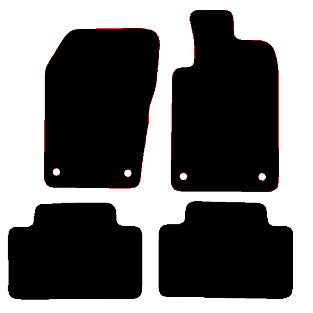 Jeep Grand Cherokee 2013 to Current 28.5mm passenger clip spacing version with plastic round clips Car Mats