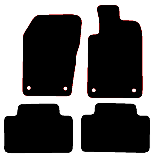 Jeep Grand Cherokee 2013 to Current 28.5mm passenger clip spacing version with plastic round clips Car Mats