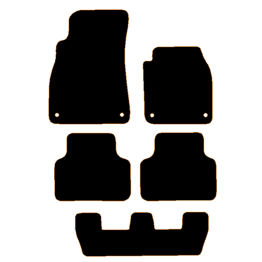 Audi Q7 2016 to Current 7 Seater no clips in rear Car Mats